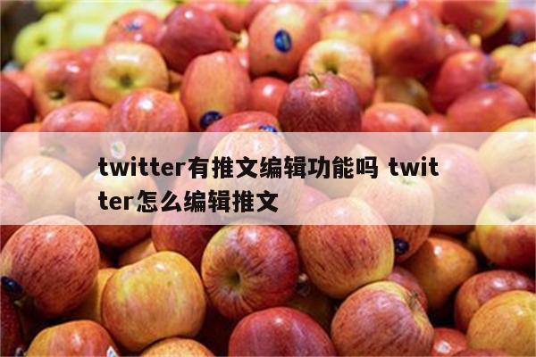 twitter有推文编辑功能吗 twitter怎么编辑推文