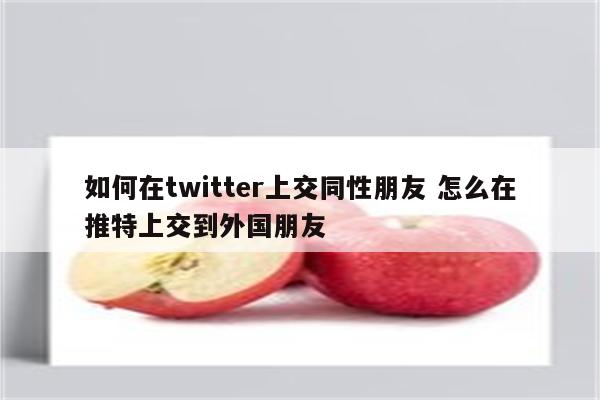 如何在twitter上交同性朋友 怎么在推特上交到外国朋友