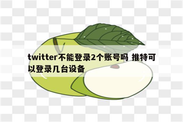 twitter不能登录2个账号吗 推特可以登录几台设备
