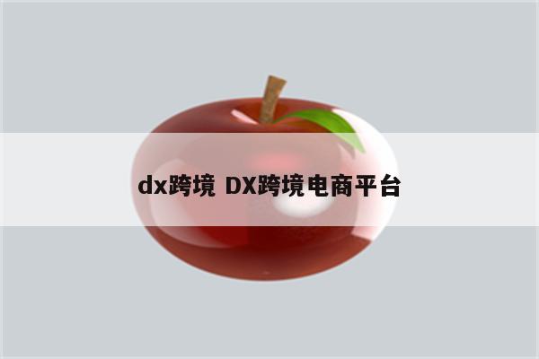 dx跨境 DX跨境电商平台