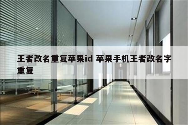 王者改名重复苹果id 苹果手机王者改名字重复