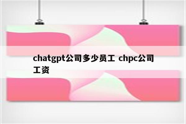 chatgpt公司多少员工 chpc公司工资