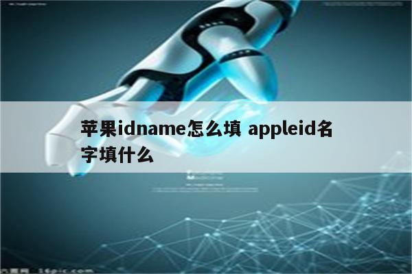 苹果idname怎么填 appleid名字填什么