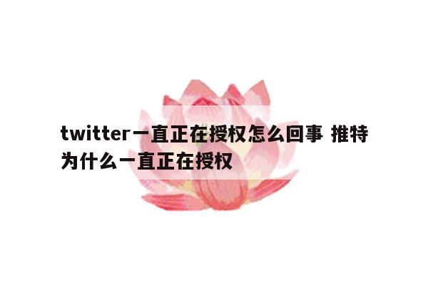 twitter一直正在授权怎么回事 推特为什么一直正在授权