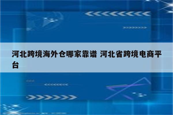 河北跨境海外仓哪家靠谱 河北省跨境电商平台