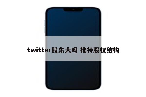 twitter股东大吗 推特股权结构
