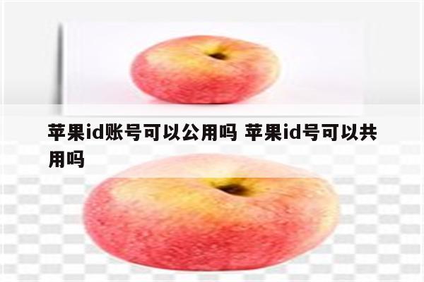 苹果id账号可以公用吗 苹果id号可以共用吗
