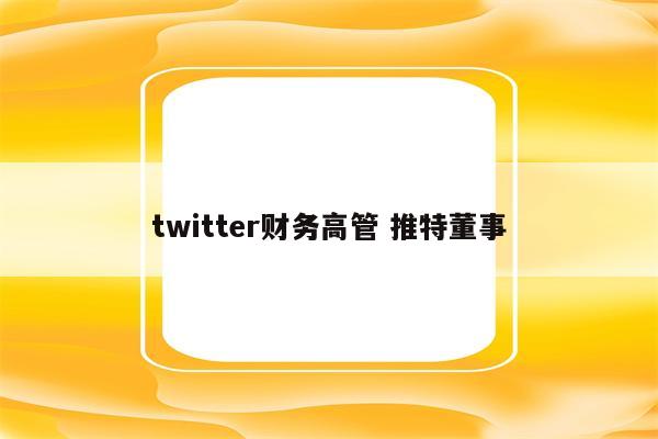 twitter财务高管 推特董事