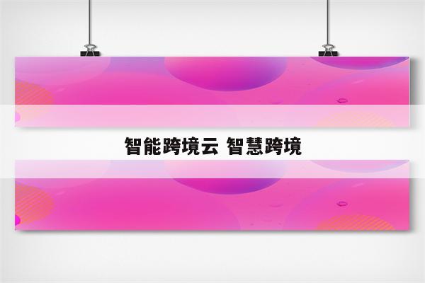 智能跨境云 智慧跨境