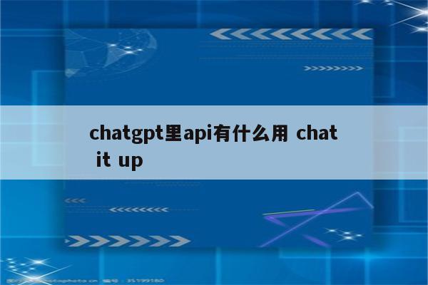 chatgpt里api有什么用 chat it up