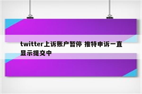 twitter上诉账户暂停 推特申诉一直显示提交中