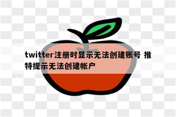 twitter注册时显示无法创建账号 推特提示无法创建帐户