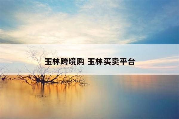 玉林跨境购 玉林买卖平台