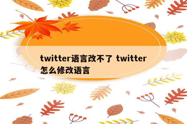 twitter语言改不了 twitter怎么修改语言
