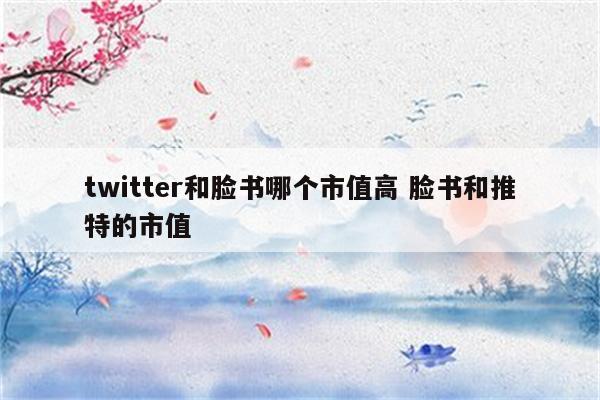 twitter和脸书哪个市值高 脸书和推特的市值