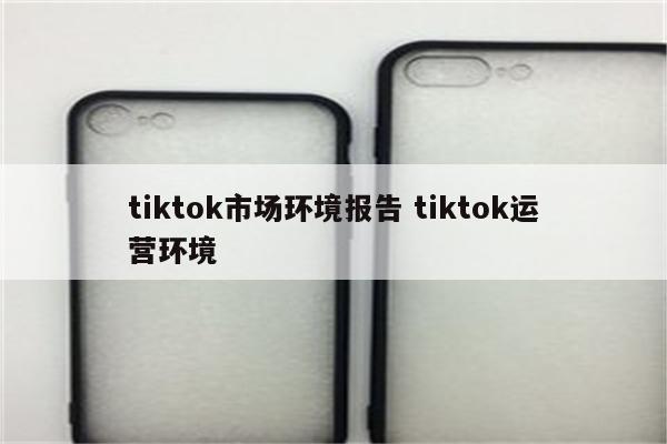 tiktok市场环境报告 tiktok运营环境