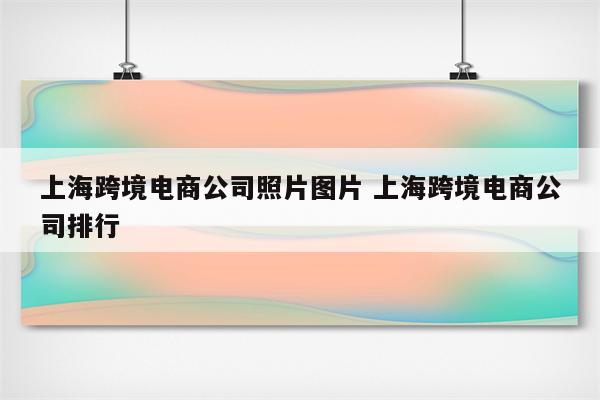 上海跨境电商公司照片图片 上海跨境电商公司排行