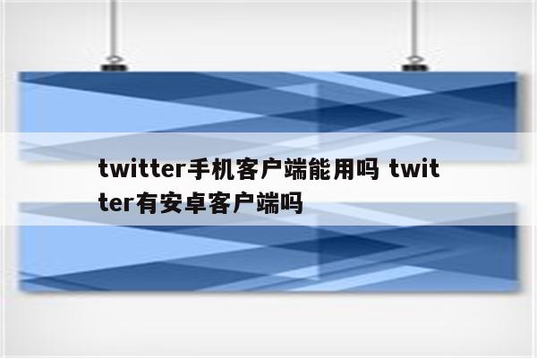 twitter手机客户端能用吗 twitter有安卓客户端吗
