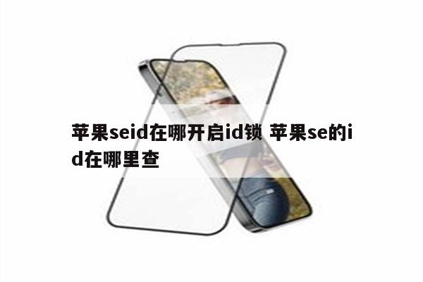 苹果seid在哪开启id锁 苹果se的id在哪里查