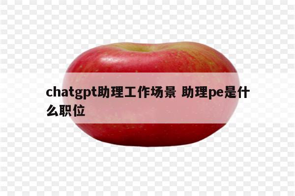 chatgpt助理工作场景 助理pe是什么职位