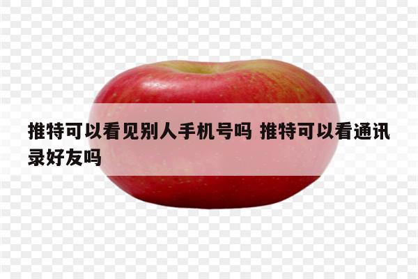 推特可以看见别人手机号吗 推特可以看通讯录好友吗