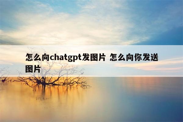 怎么向chatgpt发图片 怎么向你发送图片