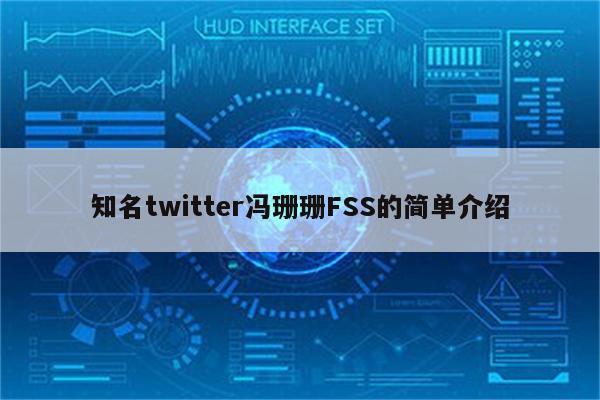 知名twitter冯珊珊FSS的简单介绍