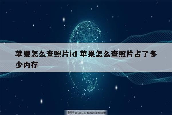 苹果怎么查照片id 苹果怎么查照片占了多少内存