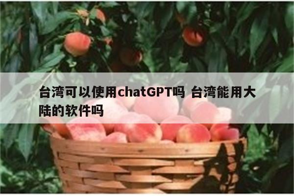 台湾可以使用chatGPT吗 台湾能用大陆的软件吗