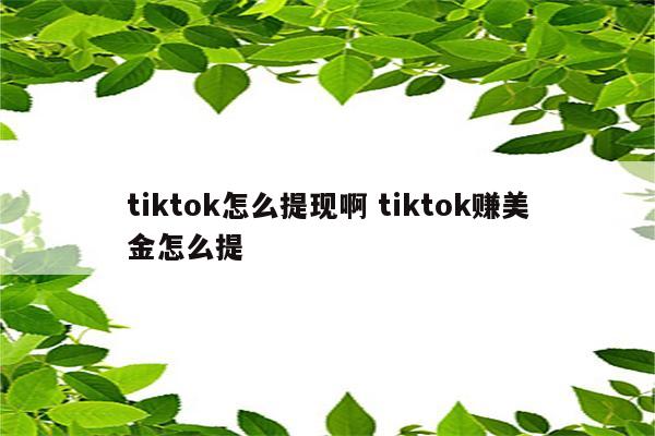 tiktok怎么提现啊 tiktok赚美金怎么提