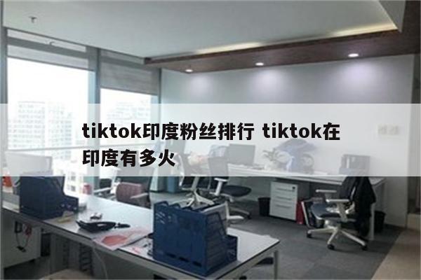 tiktok印度粉丝排行 tiktok在印度有多火