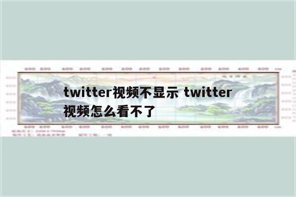 twitter视频不显示 twitter视频怎么看不了