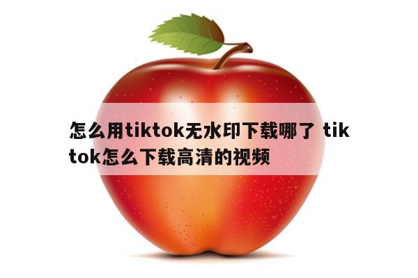 怎么用tiktok无水印下载哪了 tiktok怎么下载高清的视频