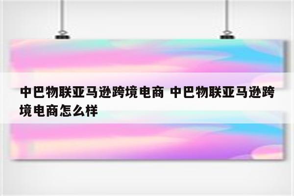 中巴物联亚马逊跨境电商 中巴物联亚马逊跨境电商怎么样