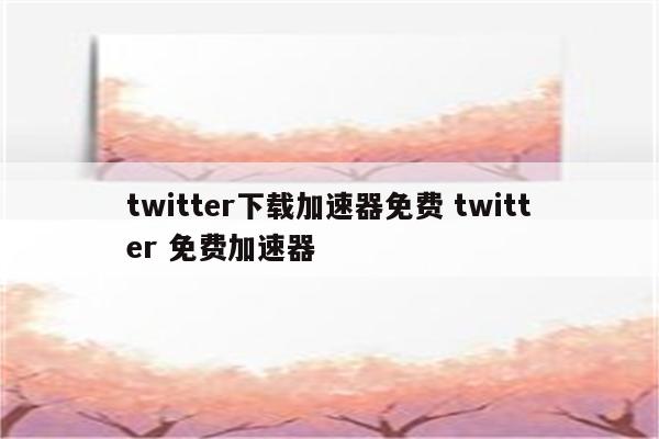 twitter下载加速器免费 twitter 免费加速器