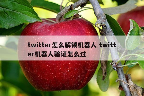 twitter怎么解锁机器人 twitter机器人验证怎么过