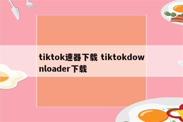 tiktok速器下载 tiktokdownloader下载