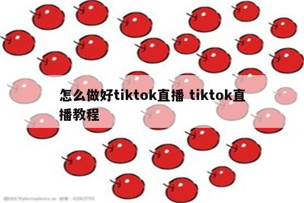 怎么做好tiktok直播 tiktok直播教程