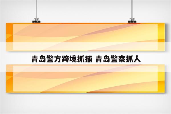 青岛警方跨境抓捕 青岛警察抓人