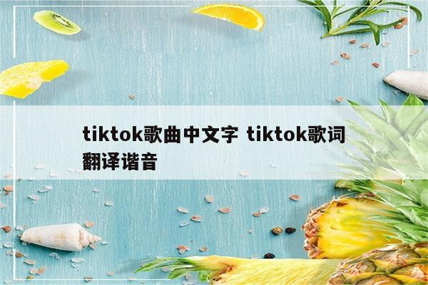 tiktok歌曲中文字 tiktok歌词翻译谐音