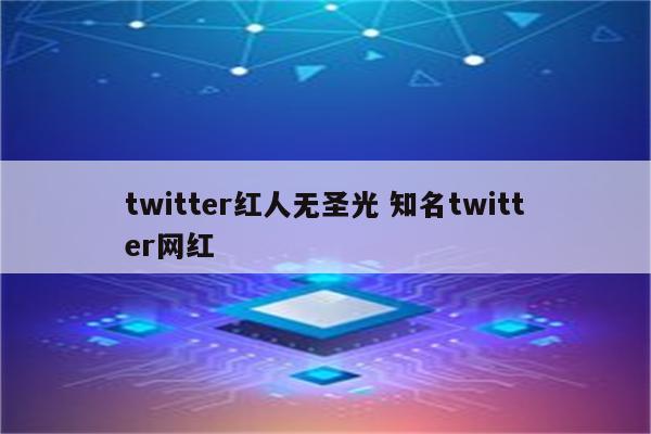 twitter红人无圣光 知名twitter网红