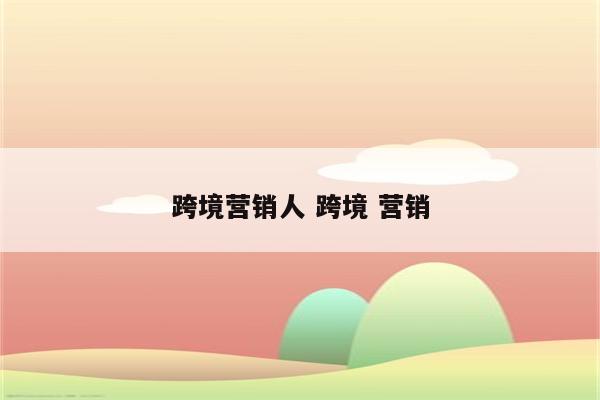 跨境营销人 跨境 营销