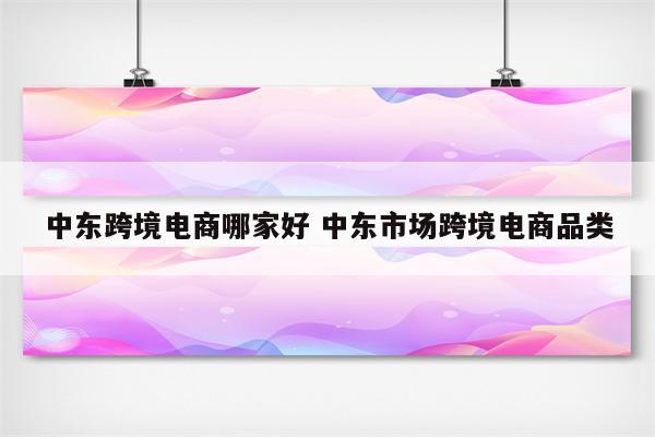 中东跨境电商哪家好 中东市场跨境电商品类