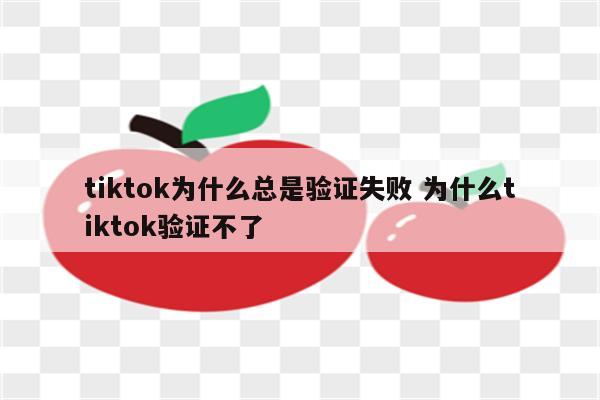 tiktok为什么总是验证失败 为什么tiktok验证不了