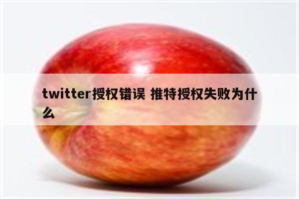 twitter授权错误 推特授权失败为什么