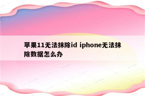 苹果11无法抹除id iphone无法抹除数据怎么办