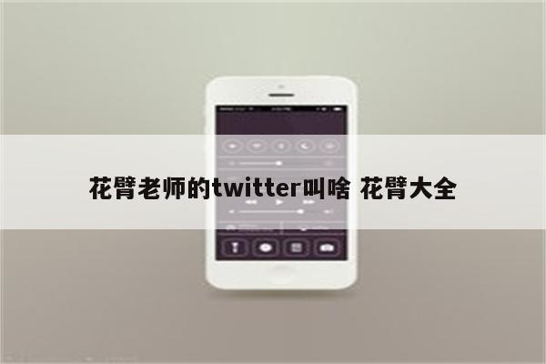 花臂老师的twitter叫啥 花臂大全