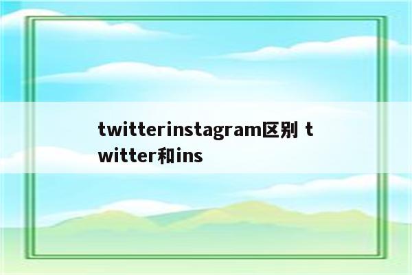 twitterinstagram区别 twitter和ins