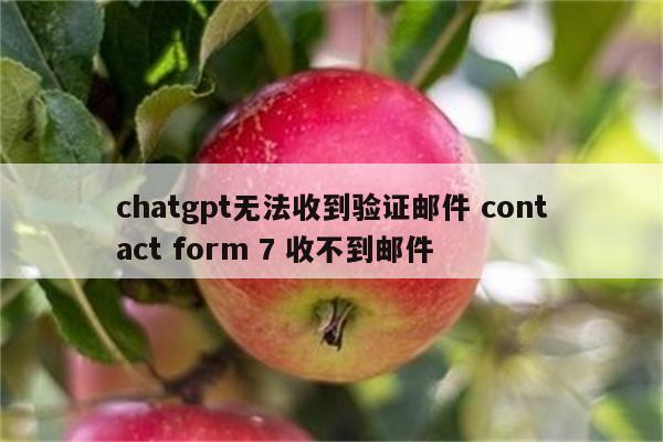 chatgpt无法收到验证邮件 contact form 7 收不到邮件