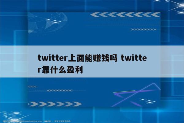 twitter上面能赚钱吗 twitter靠什么盈利